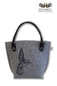 Zaokrąglona torba z kolibrem - Rękami