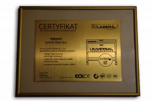 Certyfikat ze szkolenia Akademia Lasera - Rękami - Sylwia Wątroba